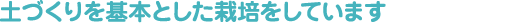 土づくりを基本とした栽培をしています